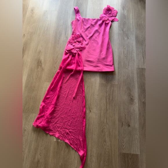 elliatt janelle pink 3d oversized floral flower long sash mini dress size XL NEW - Picture 6 of 10